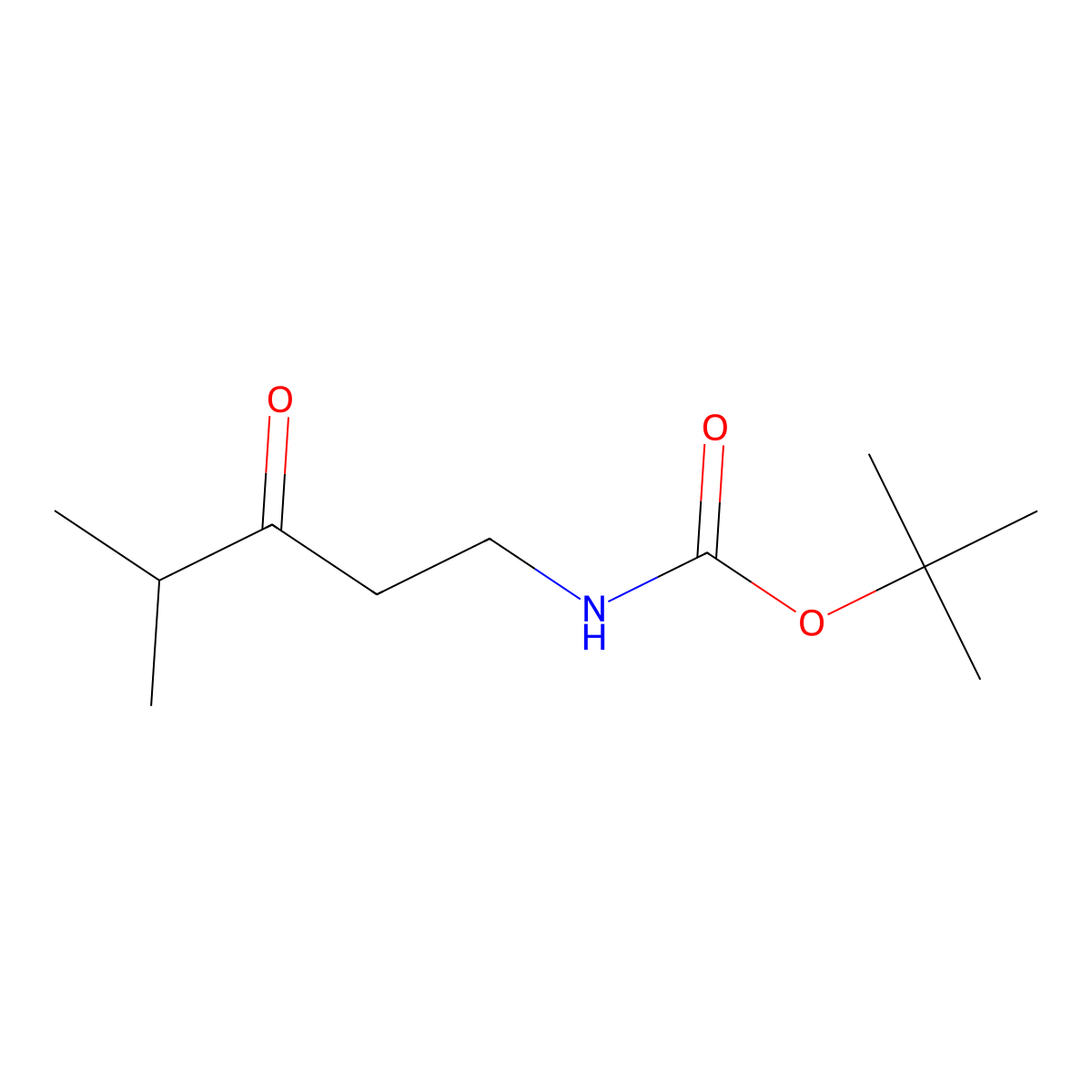 tert-butyl N-(4-methyl-3-oxopentyl)carbamate molecular structure, CAS 2027708-02-5