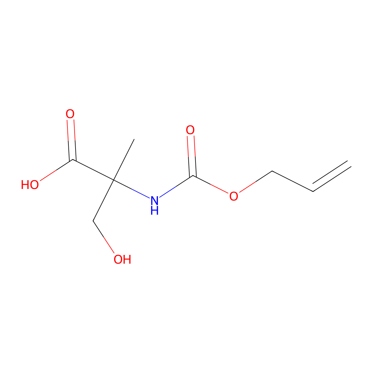 3-Hydroxy-2-methyl-2-{[(prop-2-en-1-yloxy)carbonyl]amino}propanoic acid molecular structure, CAS 2027734-04-7