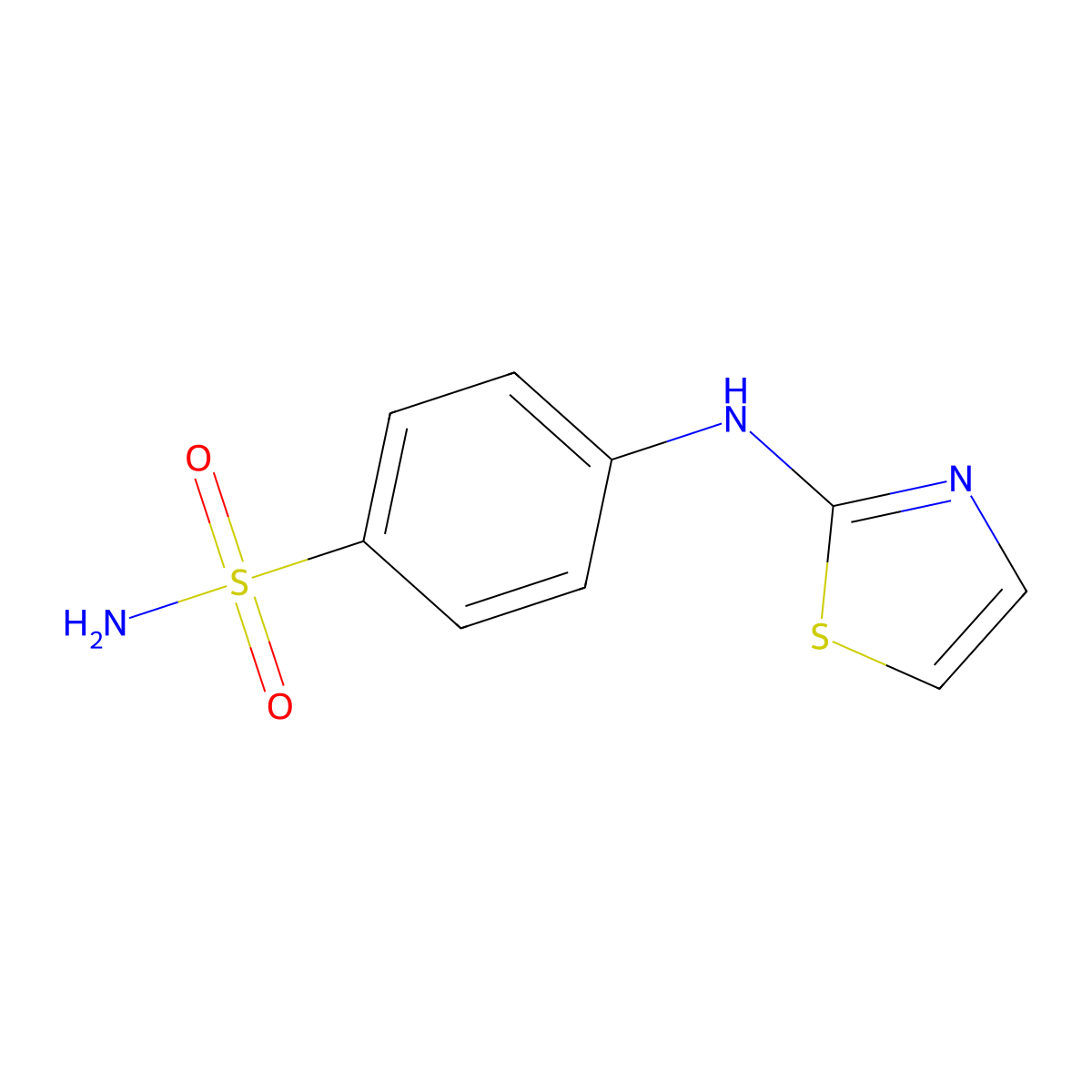 Benzenesulfonamide, 4-(2-thiazolylamino)- molecular structure, CAS 20278-06-2