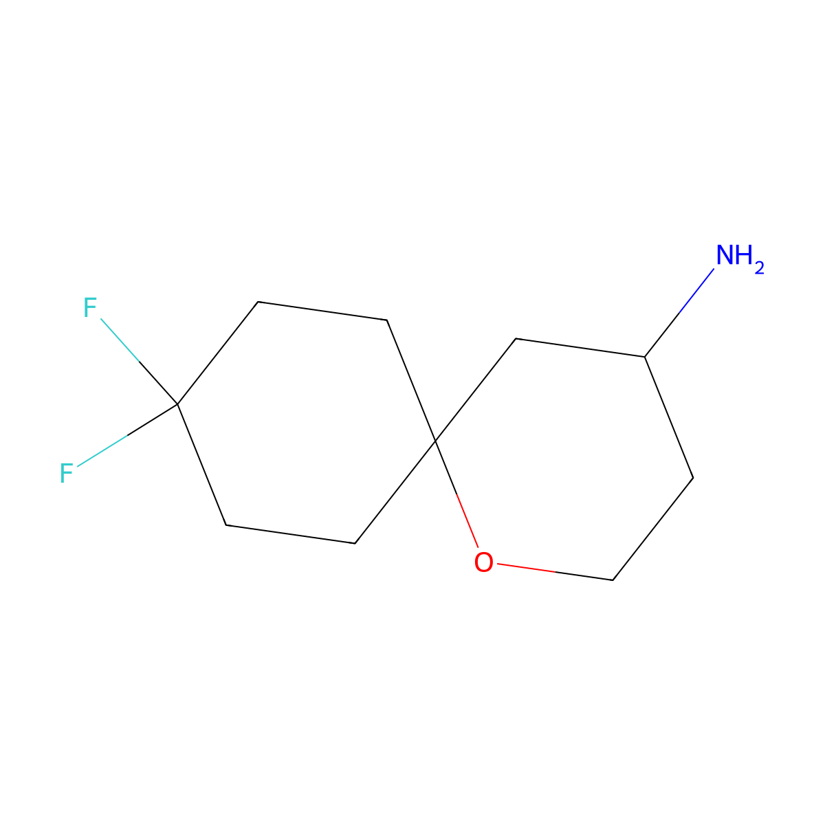 9,9-Difluoro-1-oxaspiro[5.5]undecan-4-amine molecular structure, CAS 2027816-43-7