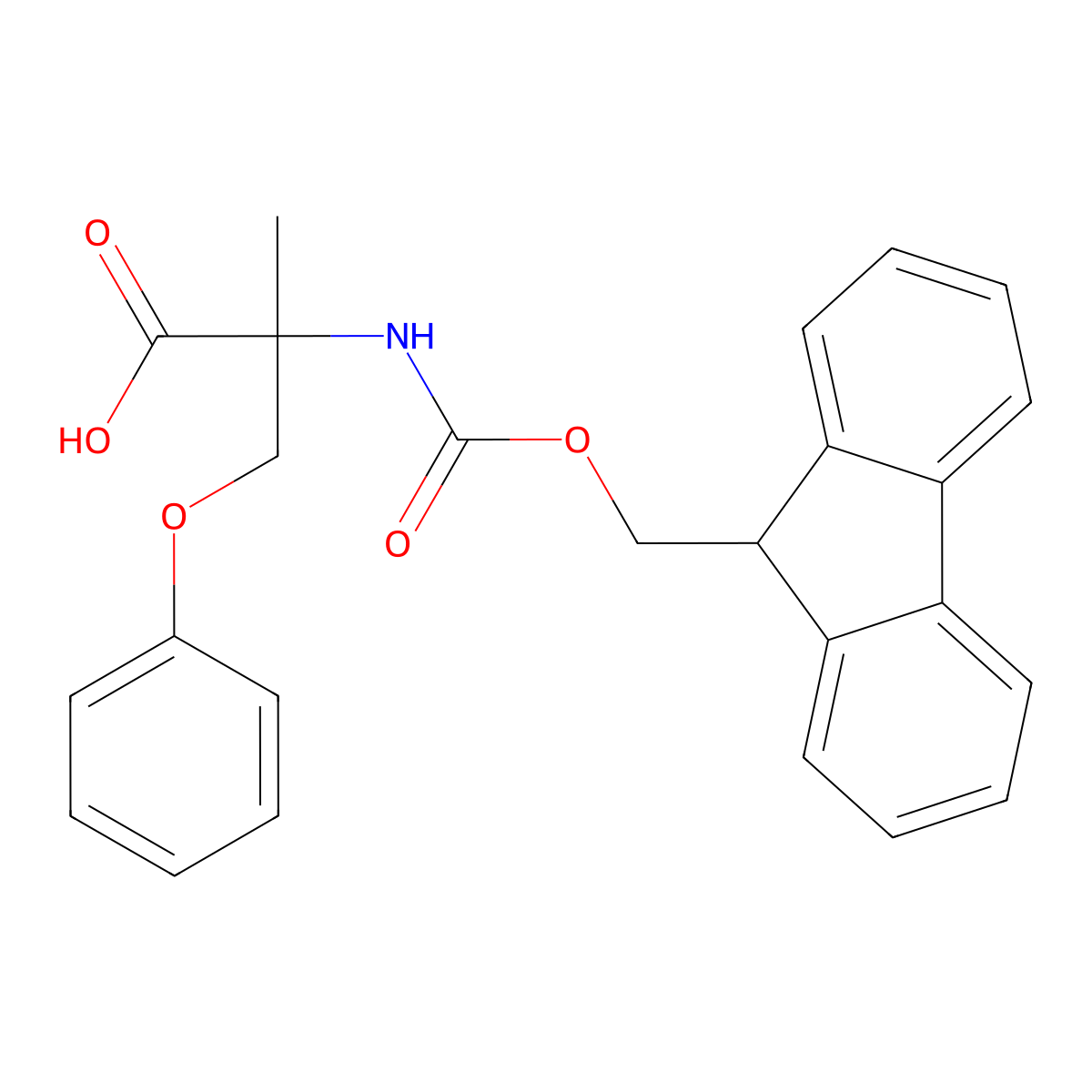 2-({[(9H-fluoren-9-yl)methoxy]carbonyl}amino)-2-methyl-3-phenoxypropanoic acid molecular structure, CAS 2027819-11-8