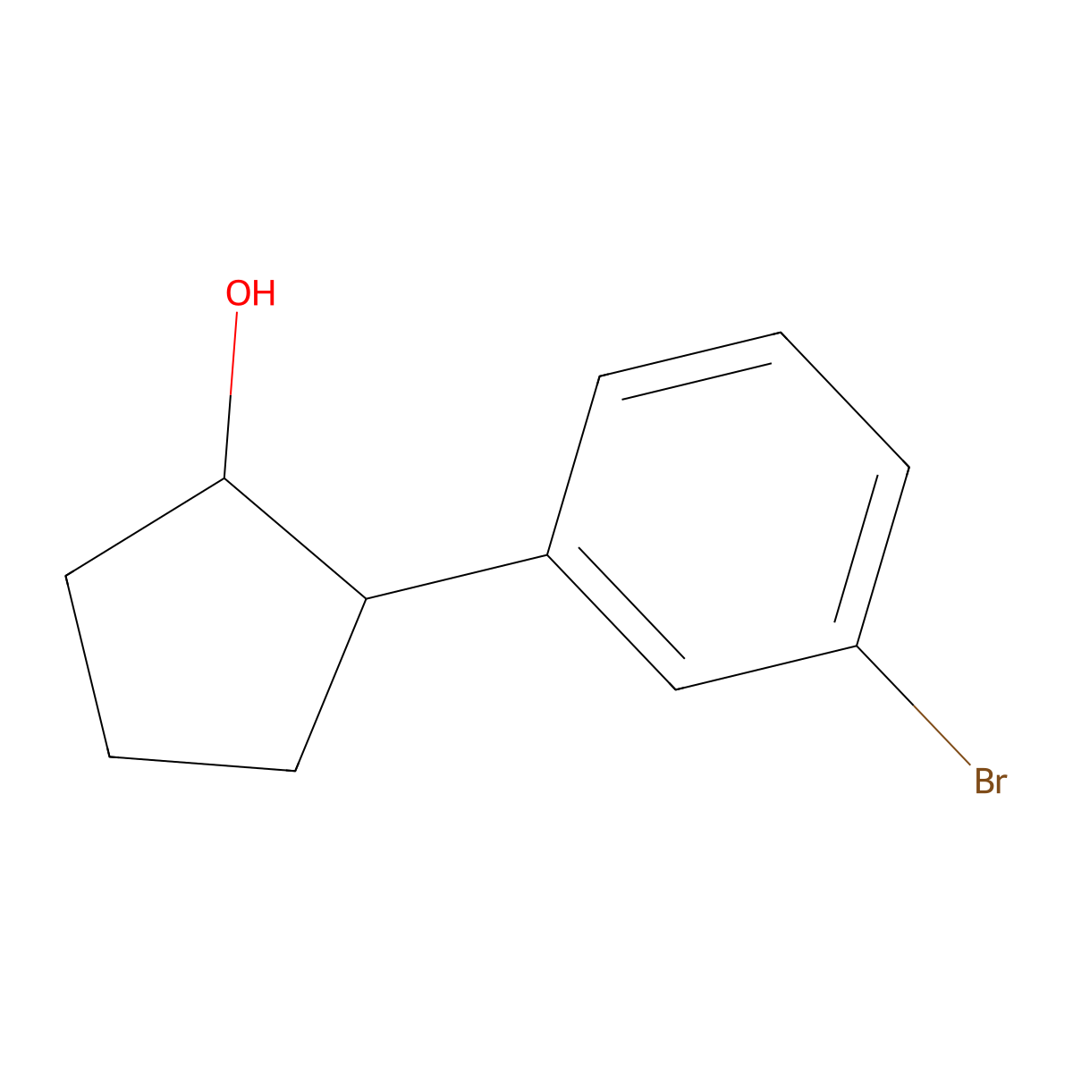 2-(3-Bromophenyl)cyclopentan-1-ol molecular structure, CAS 2027845-01-6