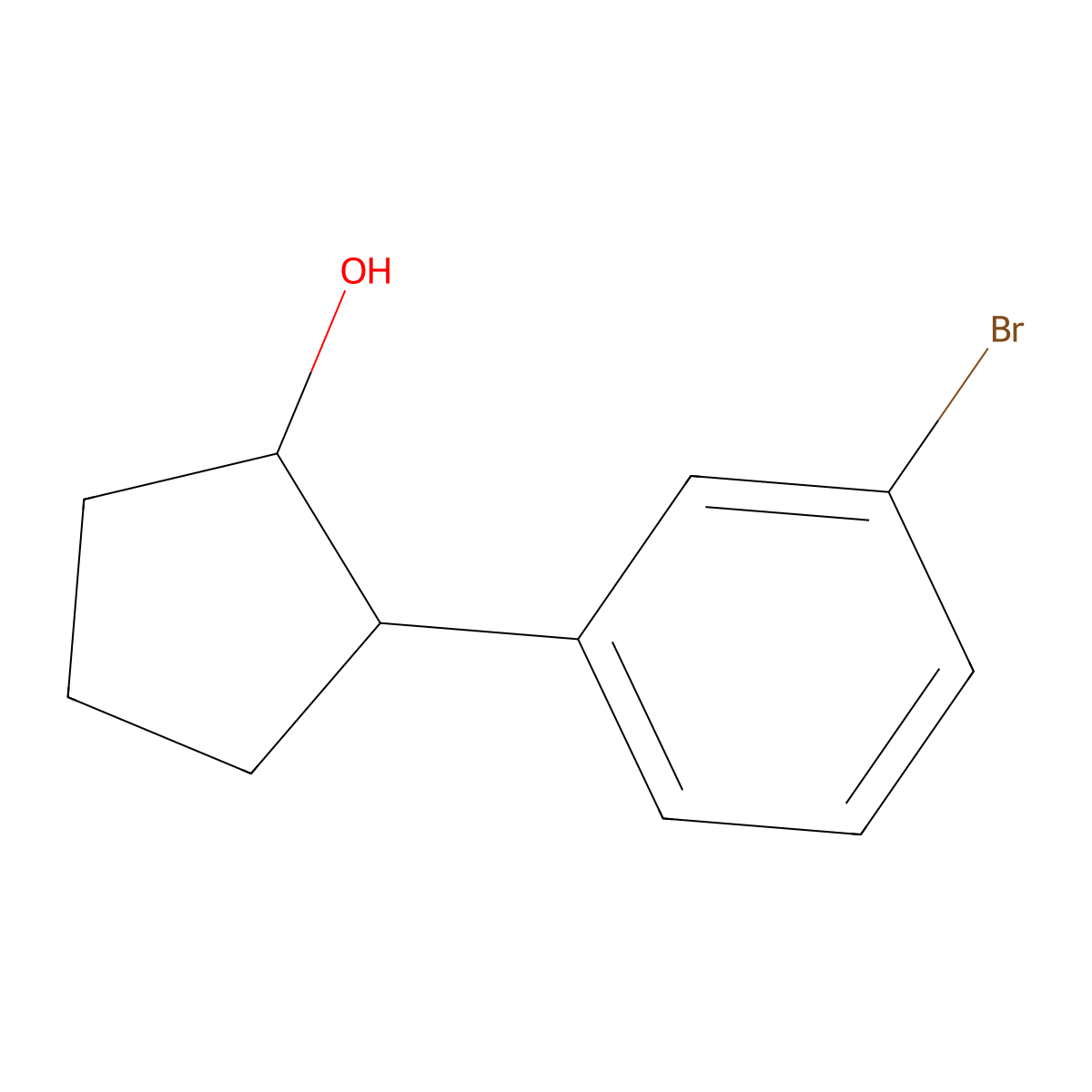 2-(3-Bromophenyl)cyclopentan-1-ol molecular structure, CAS 2027845-01-6