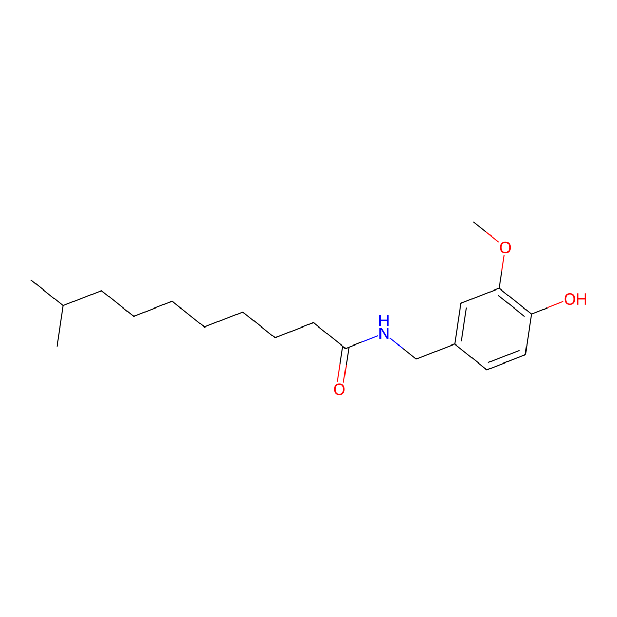 Homodihydrocapsaicin molecular structure, CAS 20279-06-5