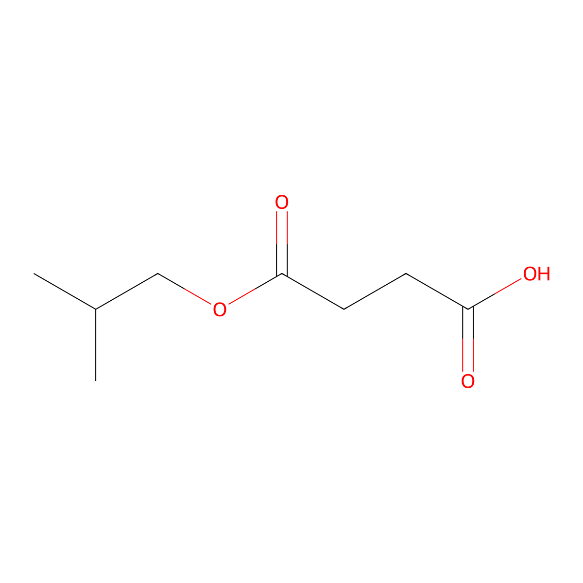 Butanedioic acid, 1-(2-methylpropyl) ester molecular structure, CAS 20279-40-7