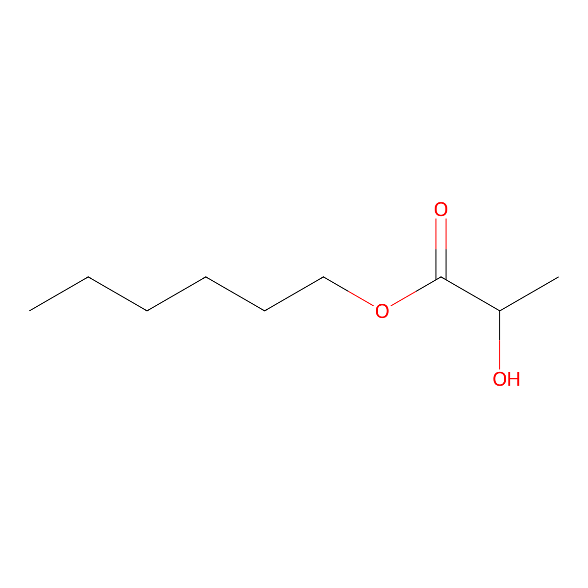 Hexyl DL-lactate molecular structure, CAS 20279-51-0