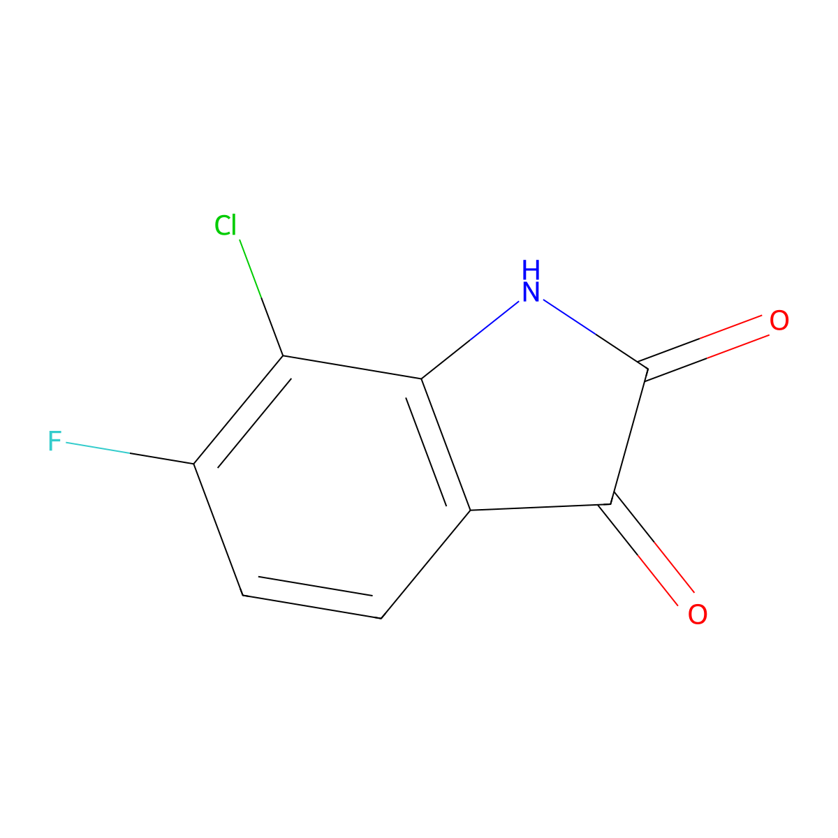 7-chloro-6-fluoro-2,3-dihydro-1H-indole-2,3-dione molecular structure, CAS 2027900-16-7