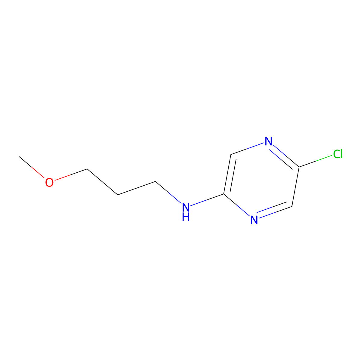 5-chloro-N-(3-methoxypropyl)pyrazin-2-amine molecular structure, CAS 2027937-52-4