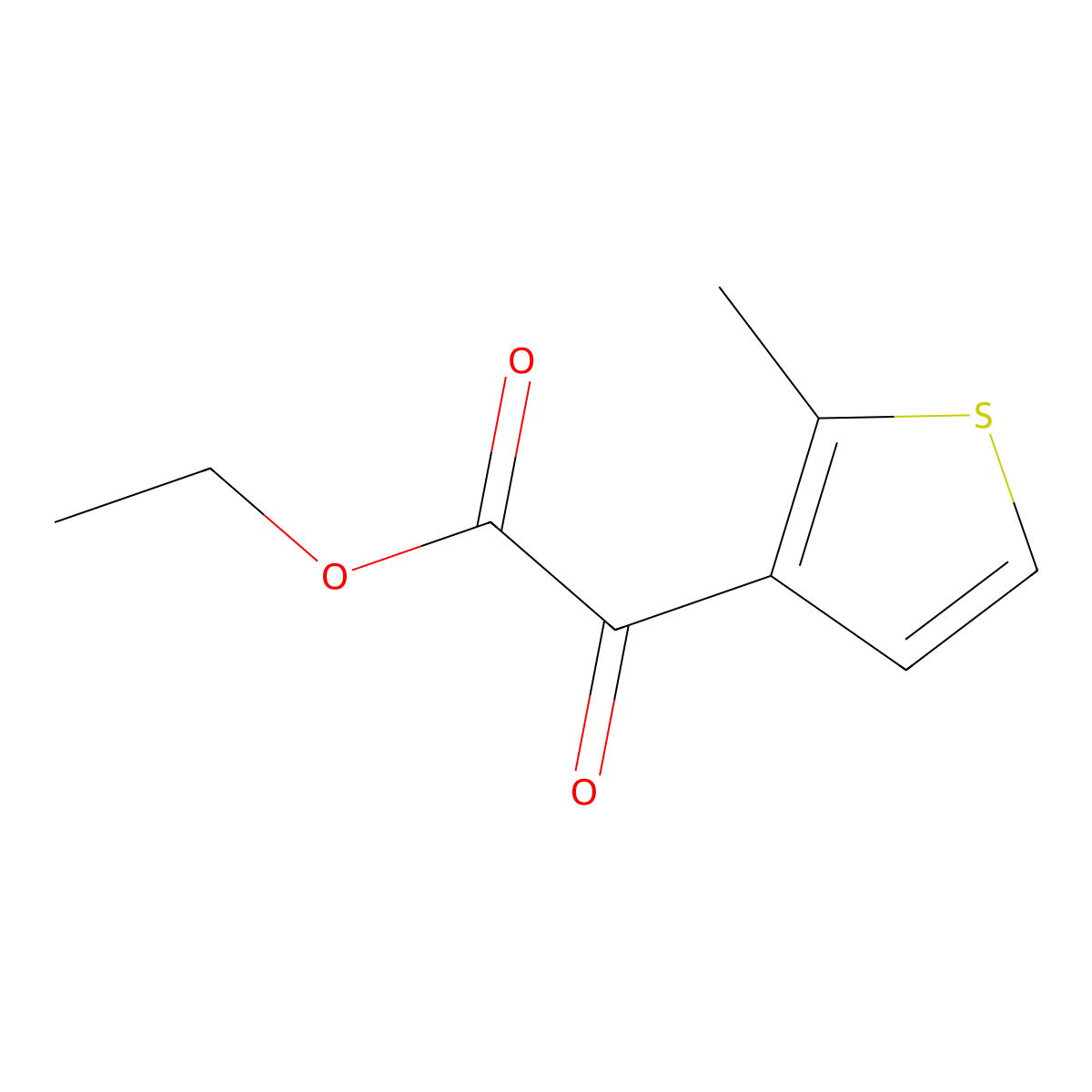 Ethyl 2-methyl-alpha-oxo-3-thiopheneacetate molecular structure, CAS 2027938-79-8