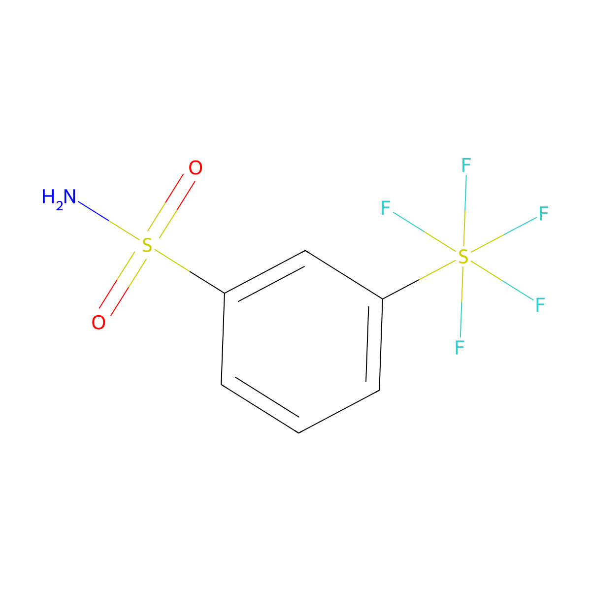 3-(Pentafluoro-lambda6-sulfanyl)benzene-1-sulfonamide molecular structure, CAS 2027982-43-8