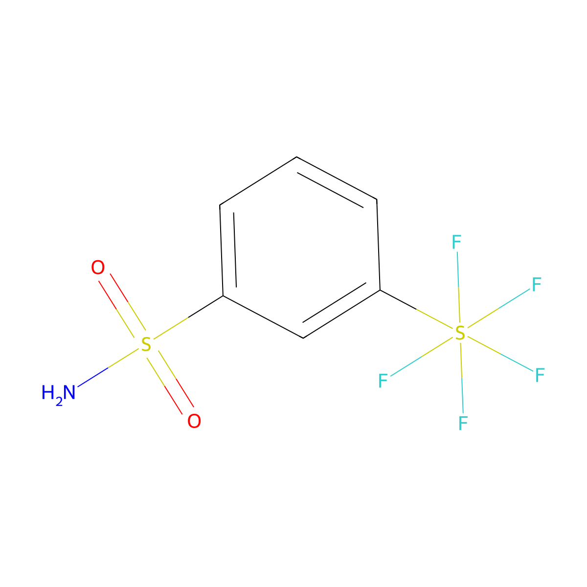 3-(Pentafluoro-lambda6-sulfanyl)benzene-1-sulfonamide molecular structure, CAS 2027982-43-8