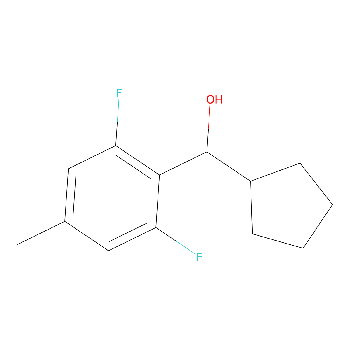 alpha-Cyclopentyl-2,6-difluoro-4-methylbenZenemethanol molecular structure, CAS 2027988-65-2