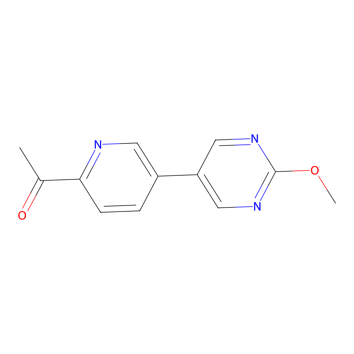 1-[5-(2-Methoxy-5-pyrimidinyl)-2-pyridinyl]ethanone molecular structure, CAS 2028016-84-2
