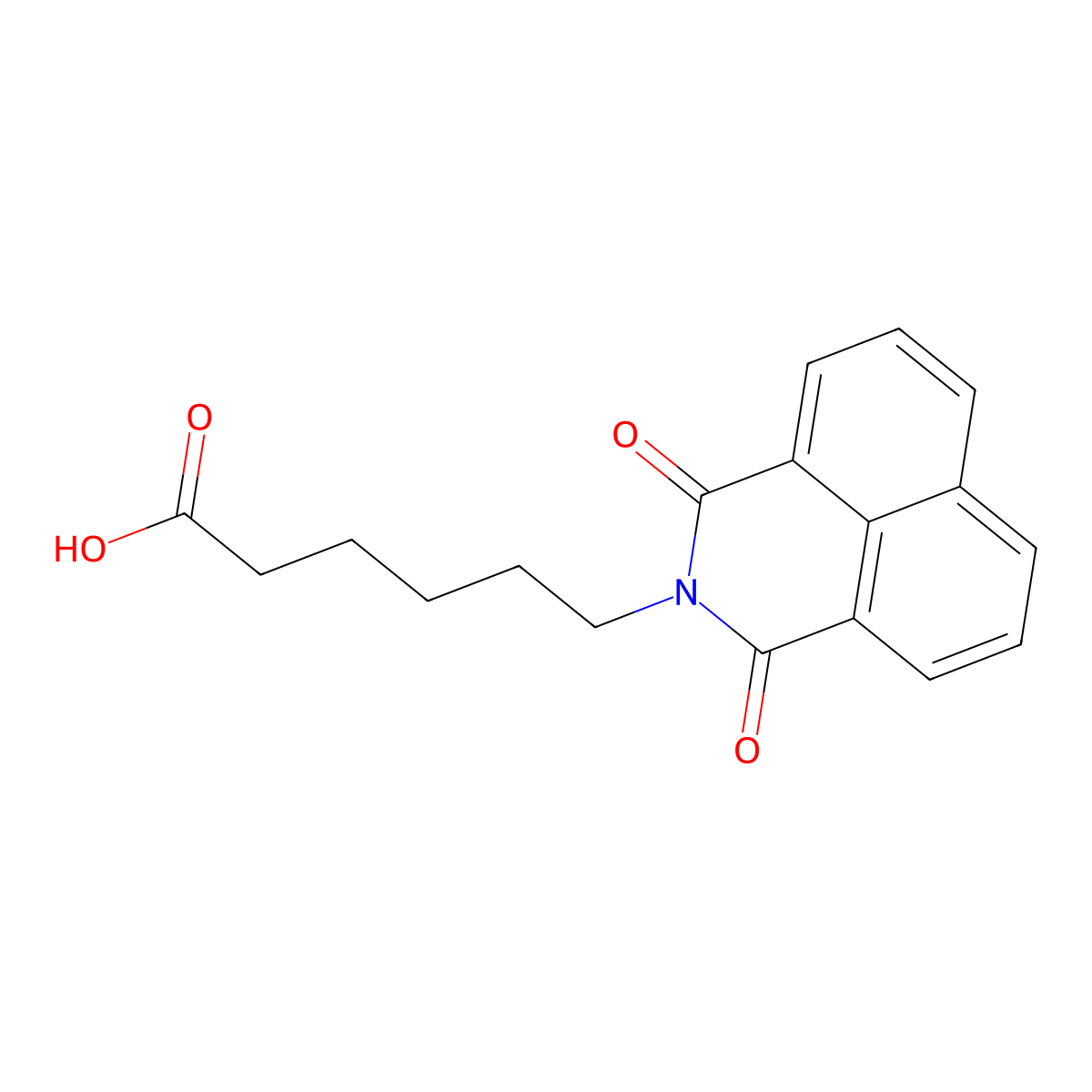 6-(2,4-Dioxo-3-azatricyclo(7.3.1.0^(5,13))trideca-1(13),5,7,9,11-pentaen-3-yl)hexanoic acid molecular structure, CAS 202805-07-0