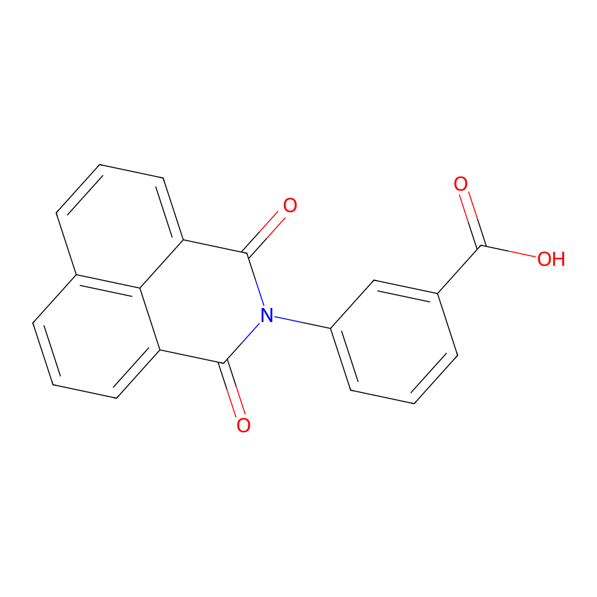 3-(1,3-Dioxo-1H-benz[de]isoquinolin-2(3H)-yl)benzoic acid molecular structure, CAS 202805-08-1