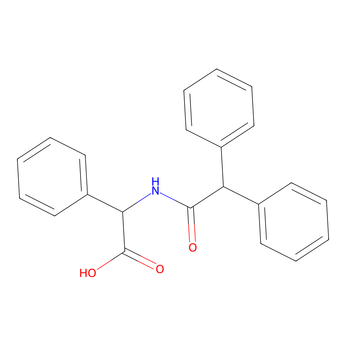(2R)-[(diphenylacetyl)amino](phenyl)acetic acid molecular structure, CAS 202805-26-3