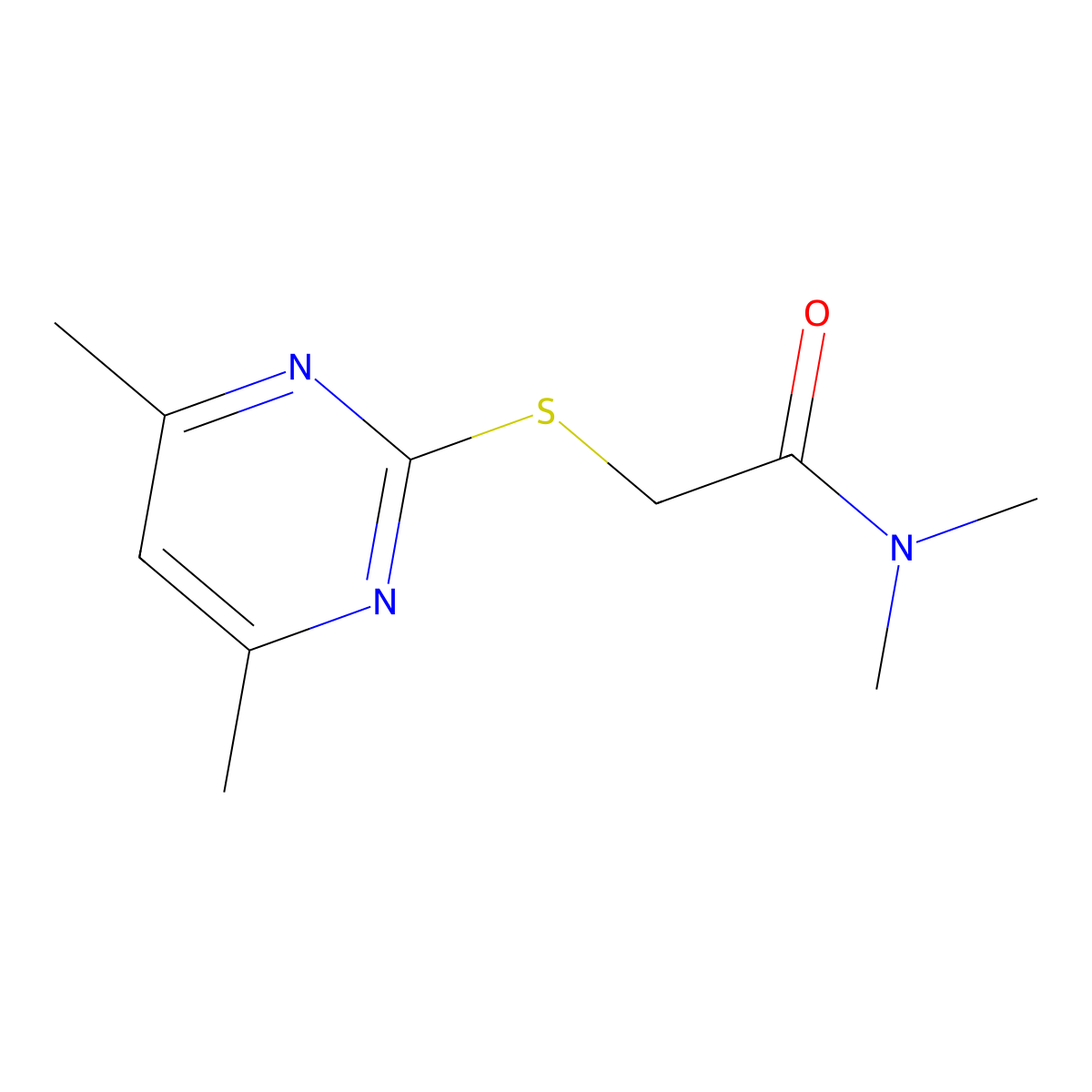 2-(4,6-dimethylpyrimidin-2-yl)sulfanyl-N,N-dimethylacetamide molecular structure, CAS 202805-45-6