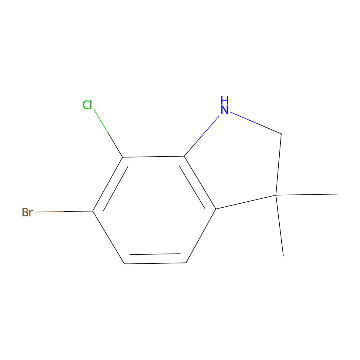 6-Bromo-7-chloro-3,3-dimethyl-2,3-dihydro-1h-indole molecular structure, CAS 2028120-19-4