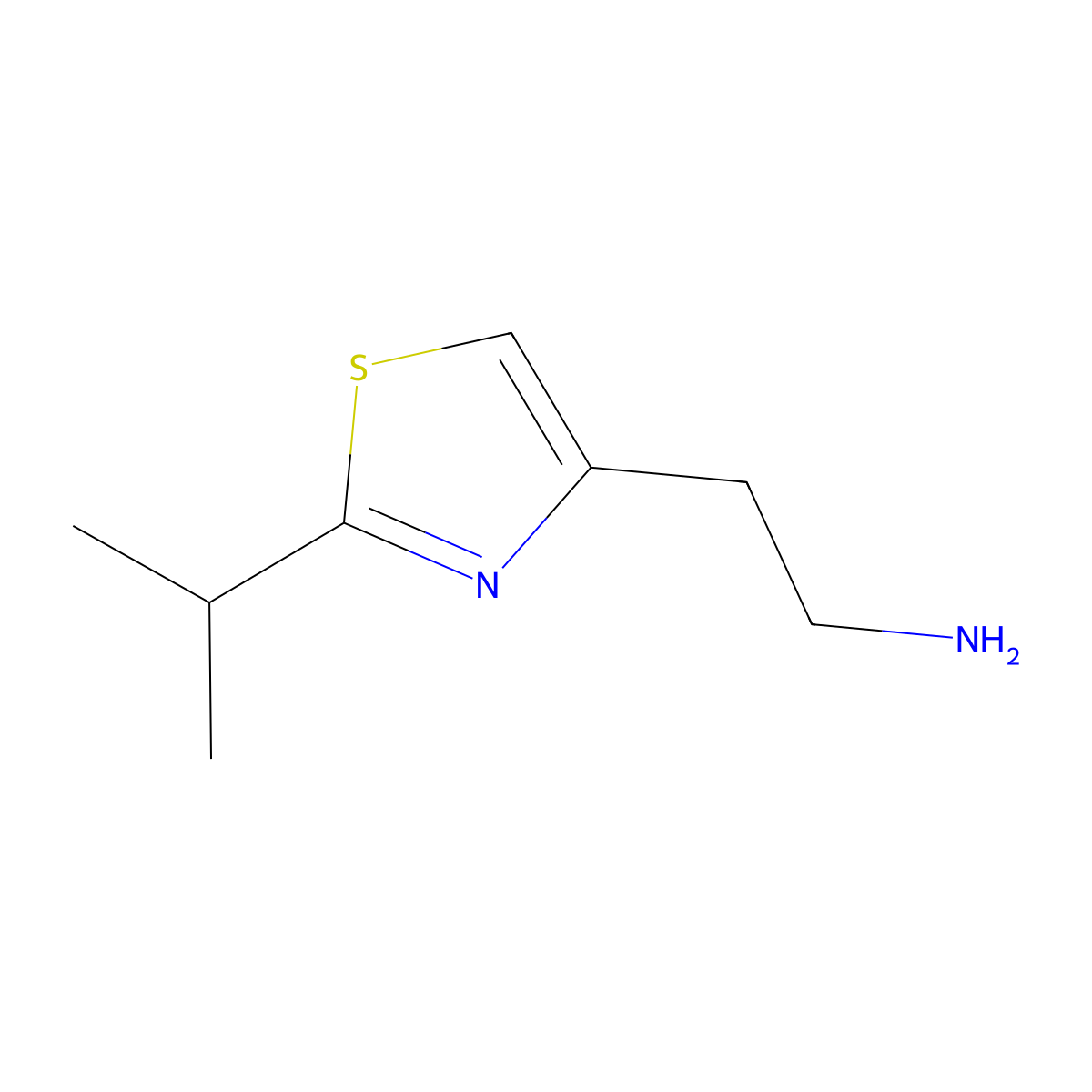 2-[2-(Propan-2-yl)-1,3-thiazol-4-yl]ethan-1-amine molecular structure, CAS 202817-08-1