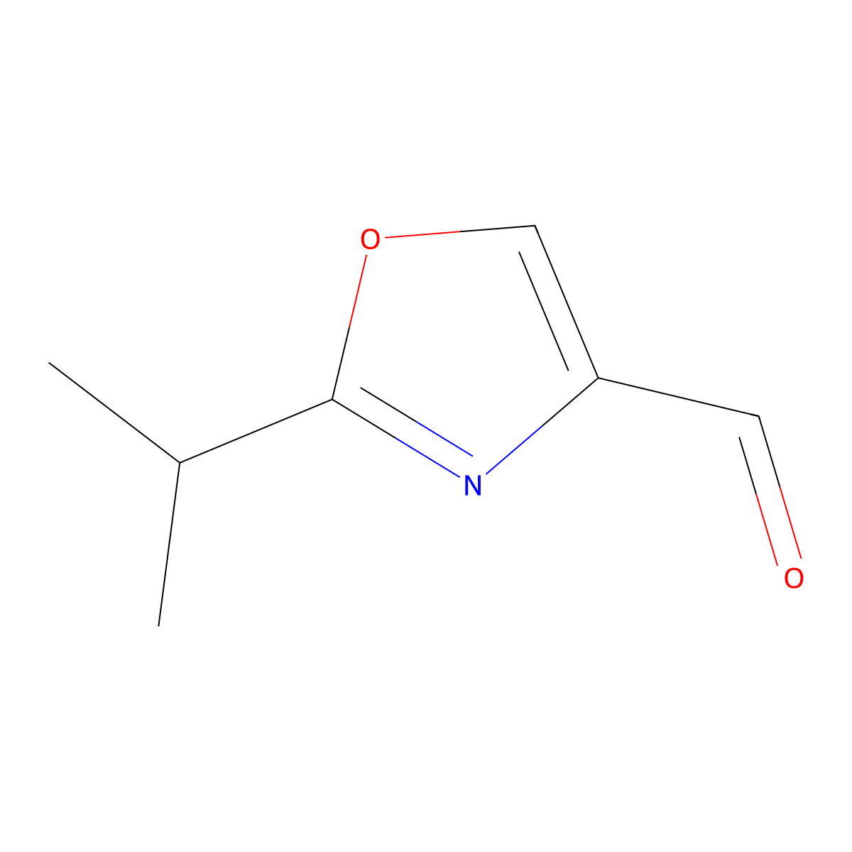 2-Isopropyl-1,3-oxazole-4-carbaldehyde molecular structure, CAS 202817-15-0