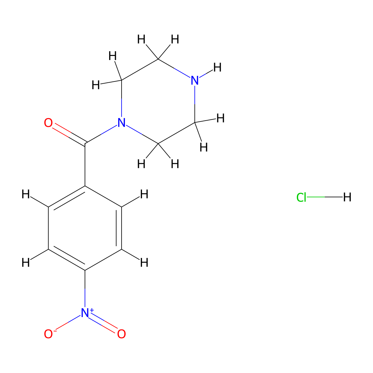 1-(4-Nitrobenzoyl)piperazine hydrochloride molecular structure, CAS 202819-51-0