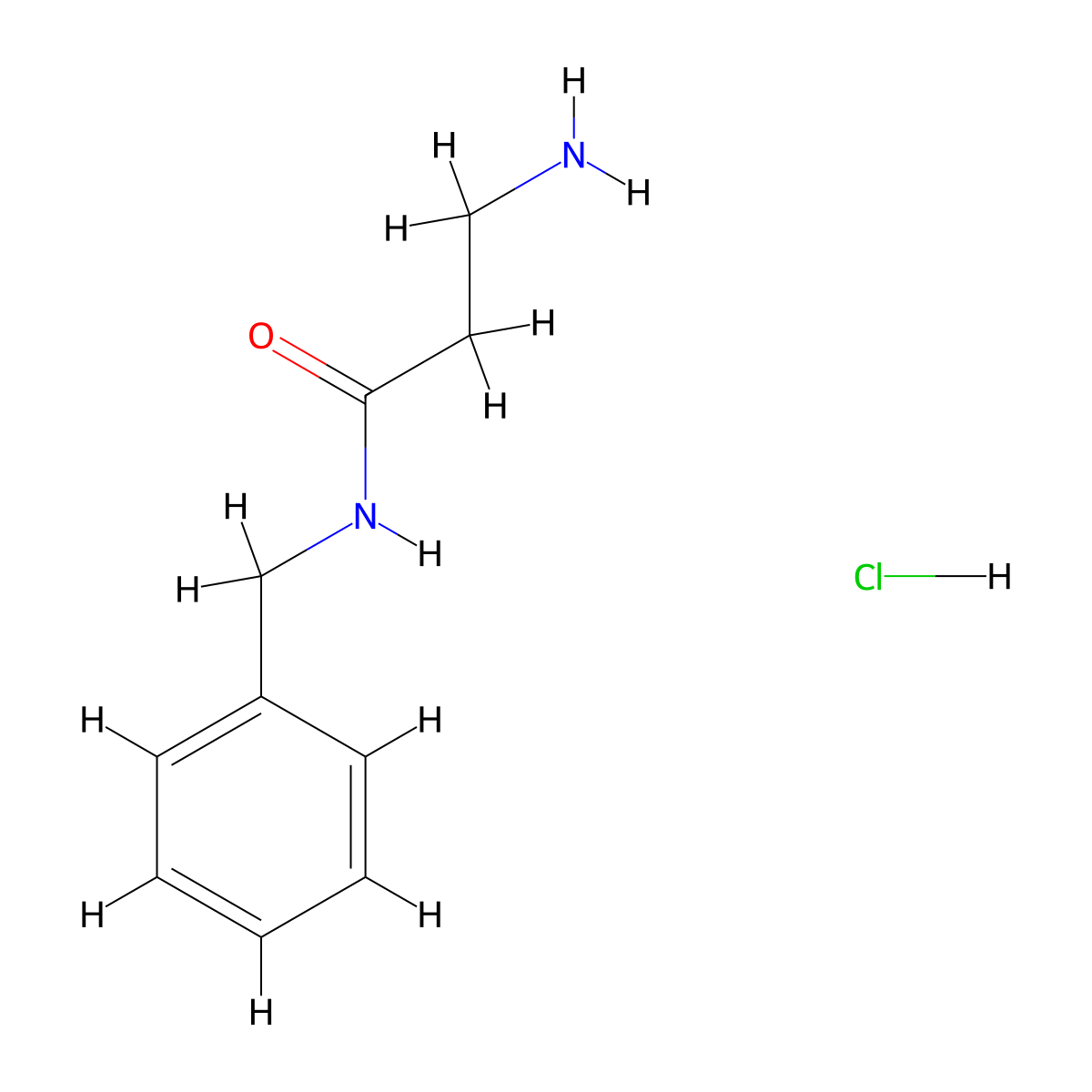 3-amino-N-benzylpropanamide hydrochloride molecular structure, CAS 202819-53-2