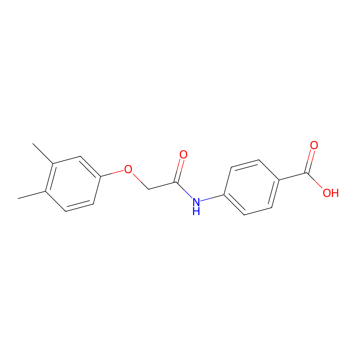4-{[(3,4-Dimethylphenoxy)acetyl]amino}benzoic acid molecular structure, CAS 202820-44-8