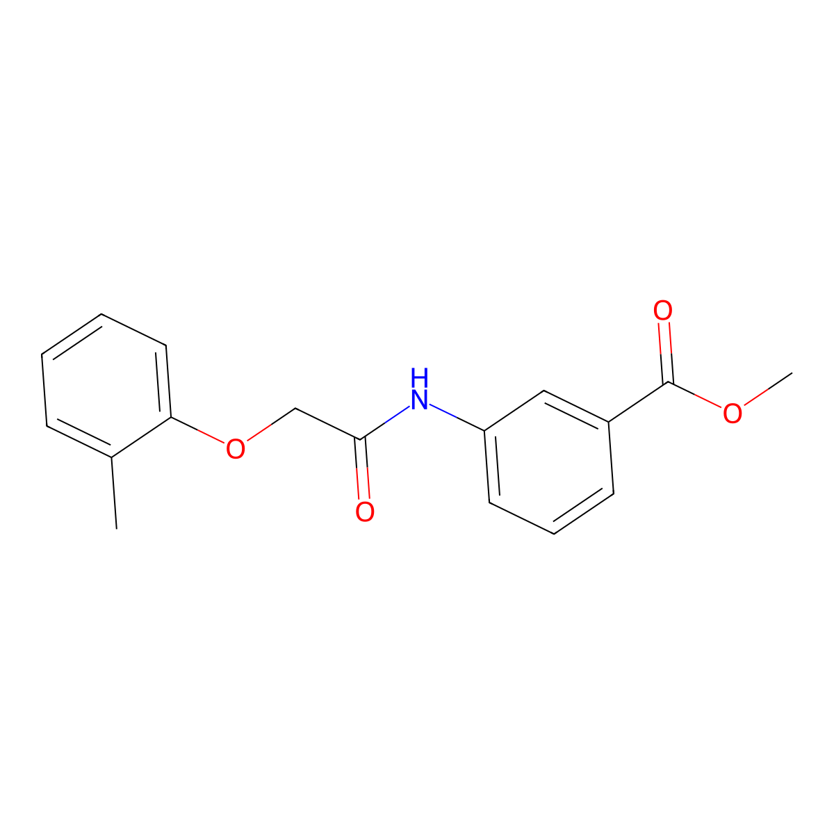 Methyl 3-[2-(2-methylphenoxy)acetamido]benzoate molecular structure, CAS 202820-46-0