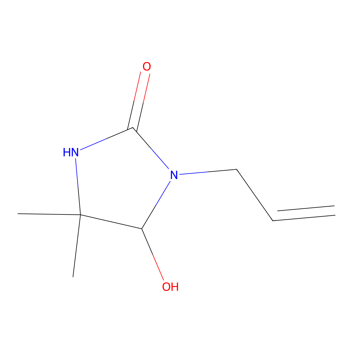 5-Hydroxy-4,4-dimethyl-1-prop-2-enylimidazolidin-2-one molecular structure, CAS 202820-85-7