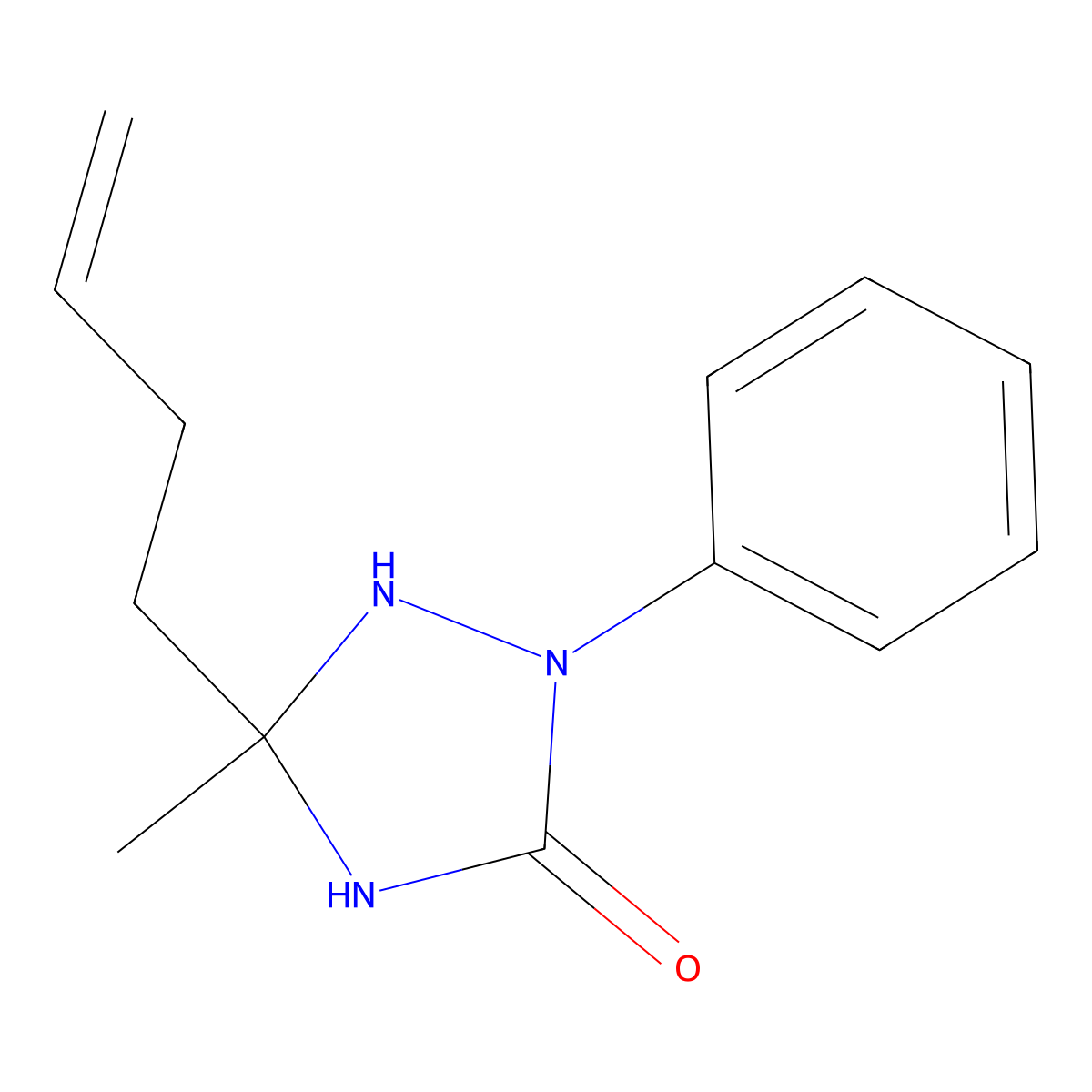 5-But-3-enyl-5-methyl-2-phenyl-1,2,4-triazolidin-3-one molecular structure, CAS 202820-86-8
