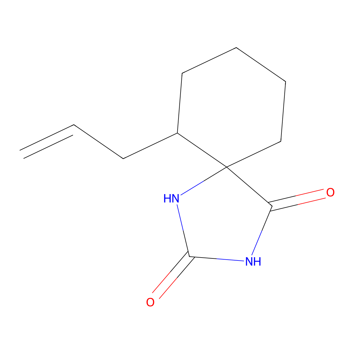 6-(Prop-2-en-1-yl)-1,3-diazaspiro[4.5]decane-2,4-dione molecular structure, CAS 202820-88-0