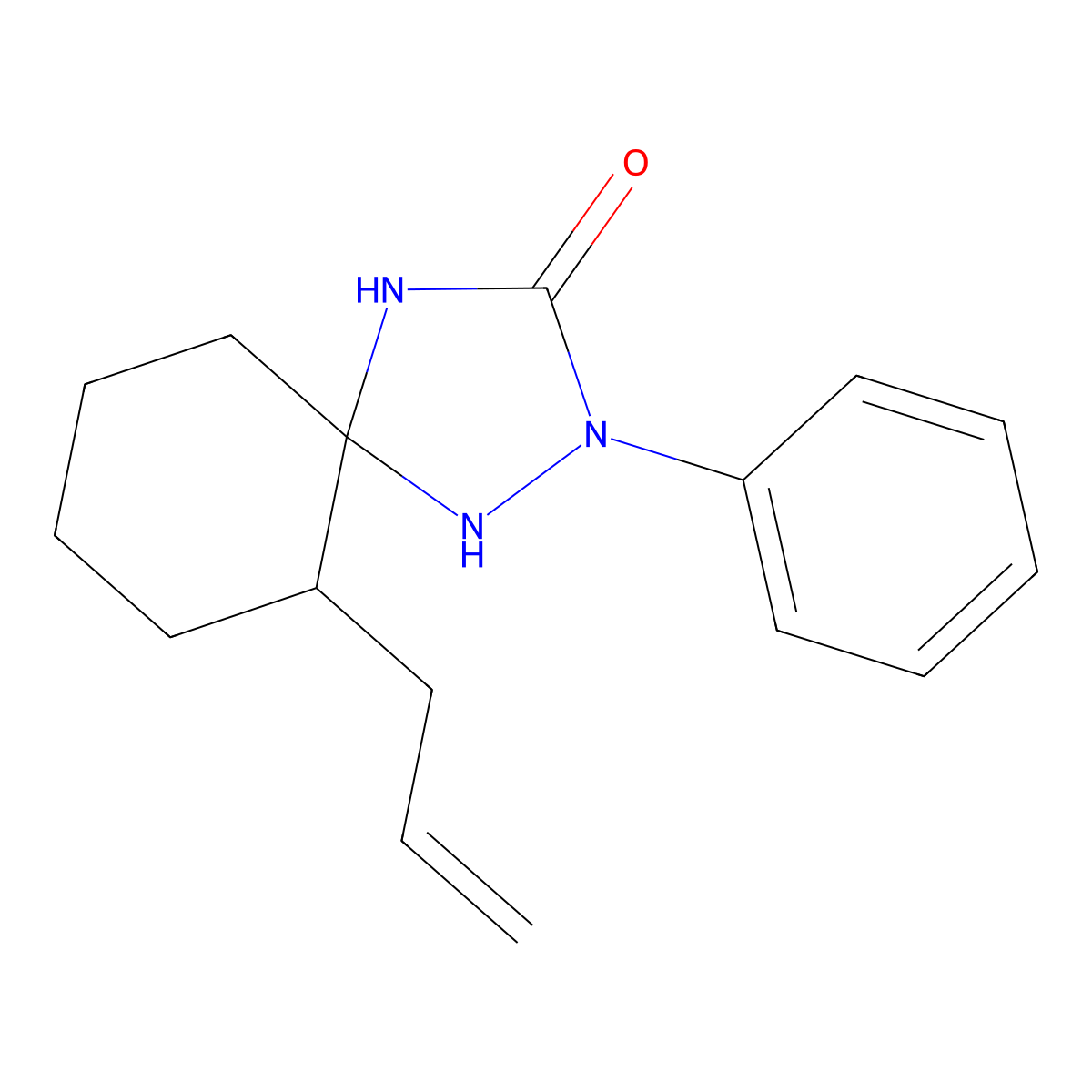 2-Phenyl-6-(prop-2-en-1-yl)-1,2,4-triazaspiro[4.5]decan-3-one molecular structure, CAS 202820-89-1