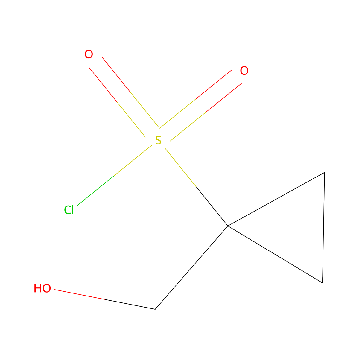 1-(Hydroxymethyl)cyclopropane-1-sulfonyl chloride molecular structure, CAS 2028214-61-9