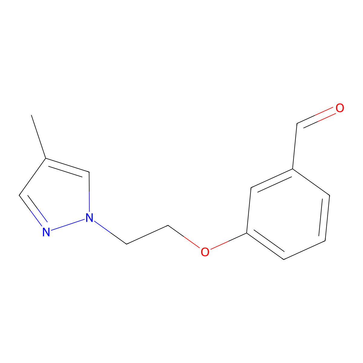 3-(2-(4-methyl-1H-pyrazol-1-yl)ethoxy)benzaldehyde molecular structure, CAS 2028220-07-5