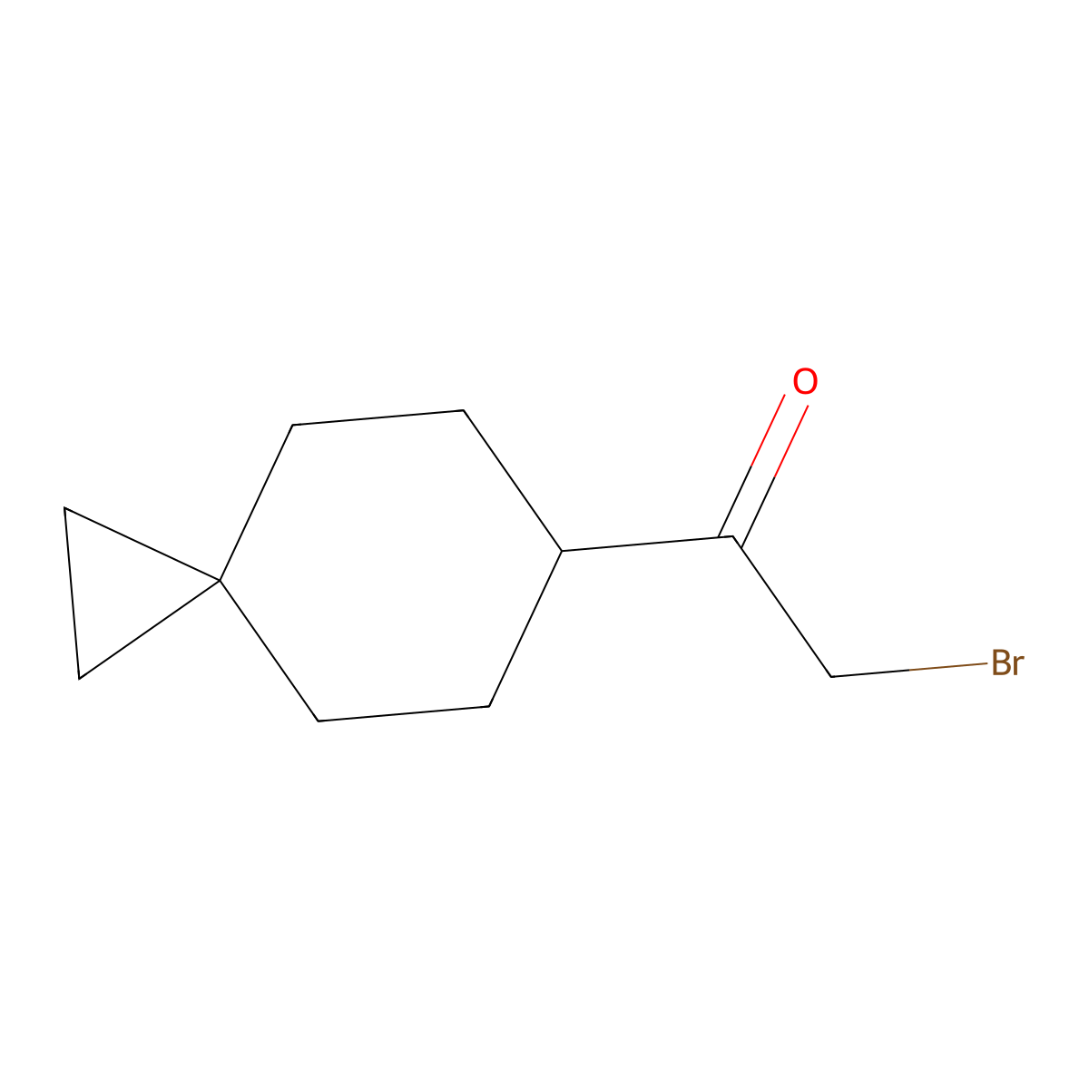 2-Bromo-1-{spiro[2.5]octan-6-yl}ethan-1-one molecular structure, CAS 2028224-13-5
