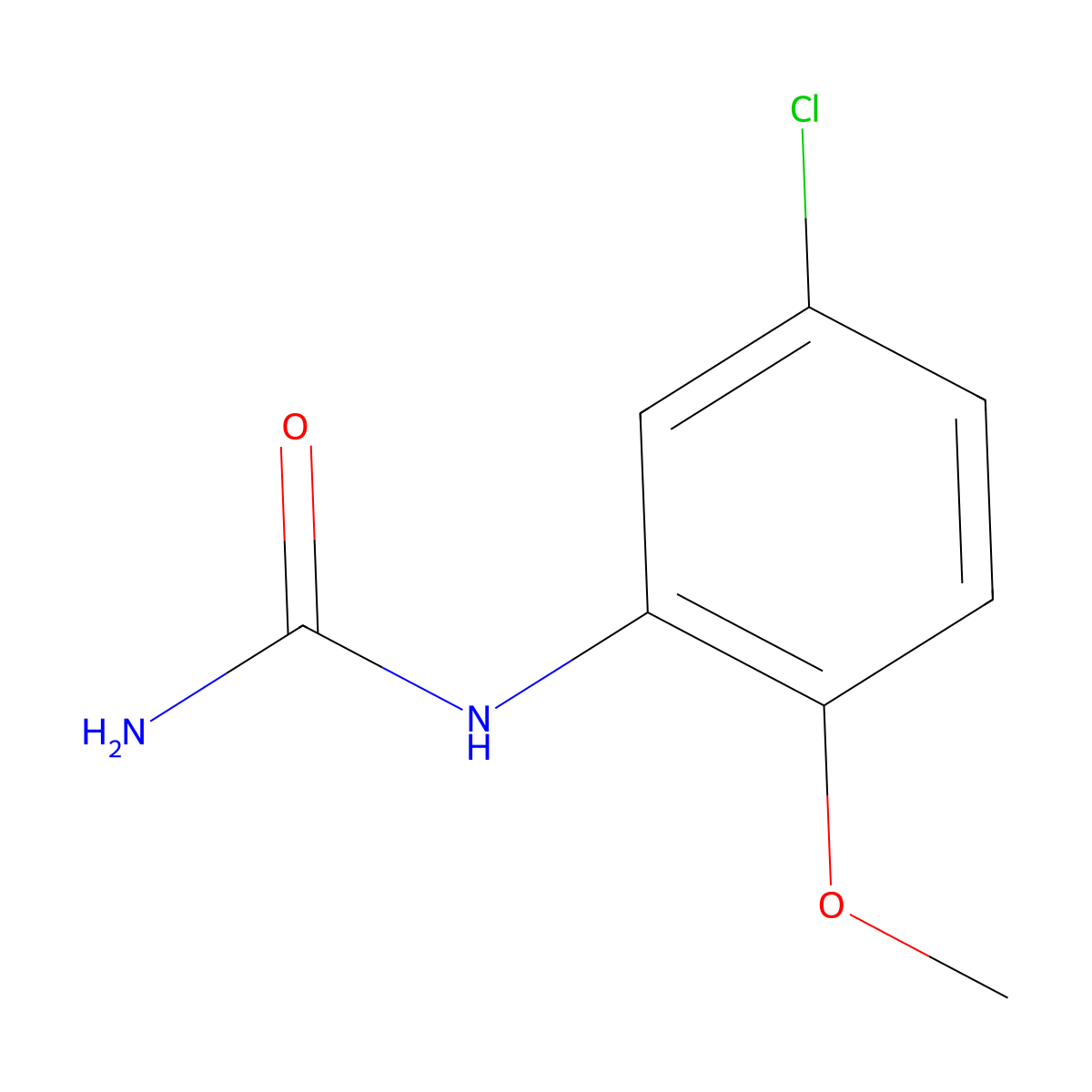 (5-Chloro-2-methoxyphenyl)urea molecular structure, CAS 202823-21-0