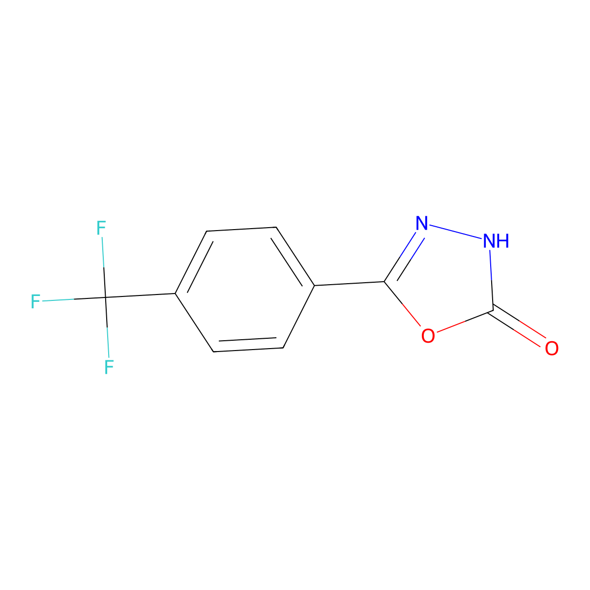 5-(4-(Trifluoromethyl)phenyl)-1,3,4-oxadiazol-2(3H)-one molecular structure, CAS 202823-22-1