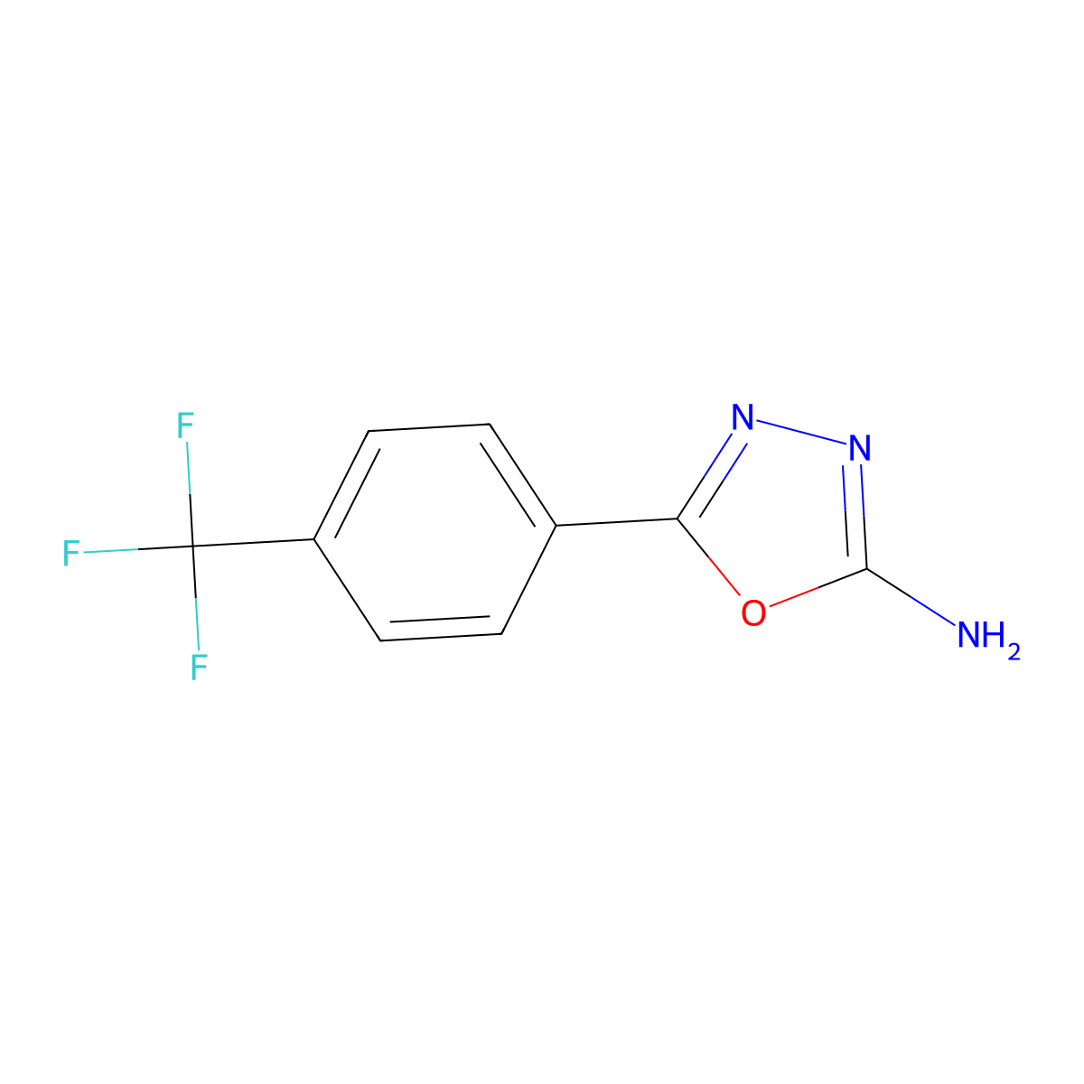 5-[4-(Trifluoromethyl)phenyl]-1,3,4-oxadiazol-2-amine molecular structure, CAS 202823-23-2
