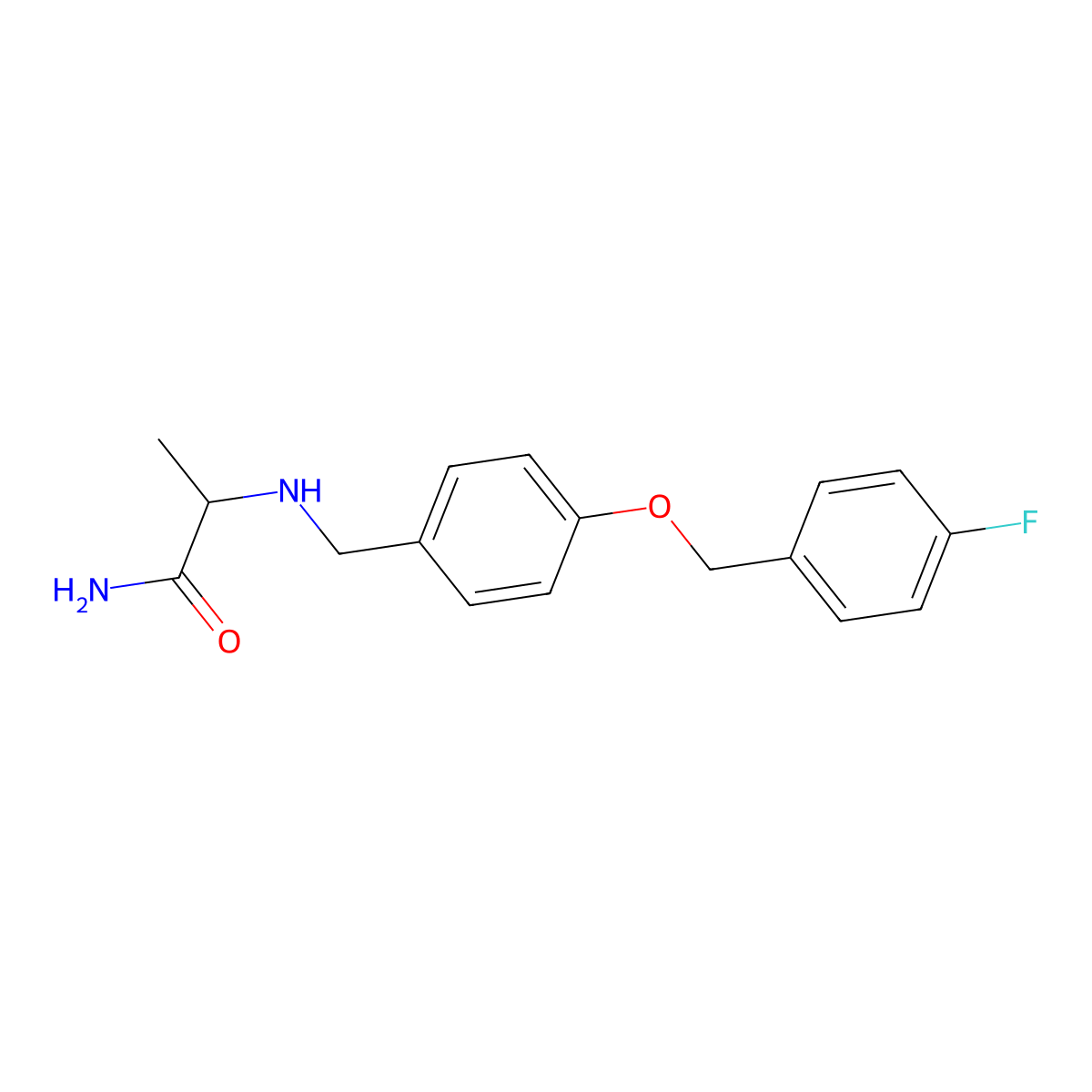 (S)-2-((4-((4-fluorobenzyl)oxy)benzyl)amino)propanamide molecular structure, CAS 202825-43-2