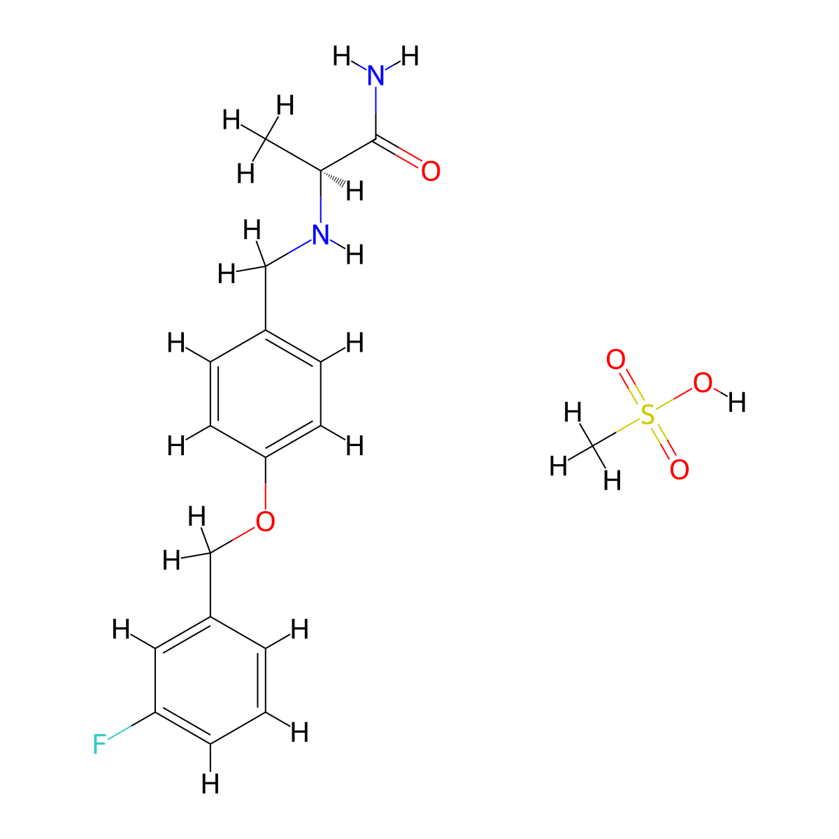 Safinamide Mesylate molecular structure, CAS 202825-46-5