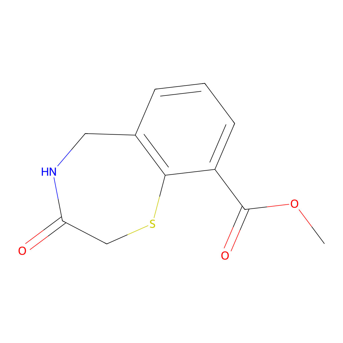 Methyl 3-oxo-2,3,4,5-tetrahydrobenzo[F][1,4]thiazepine-9-carboxylate molecular structure, CAS 2028277-67-8