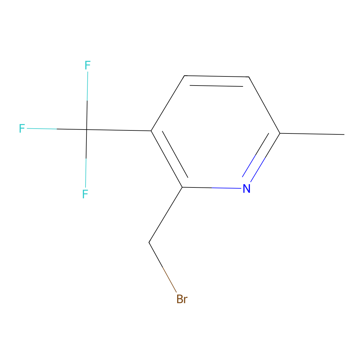 2-(Bromomethyl)-6-methyl-3-(trifluoromethyl)pyridine molecular structure, CAS 2028279-34-5