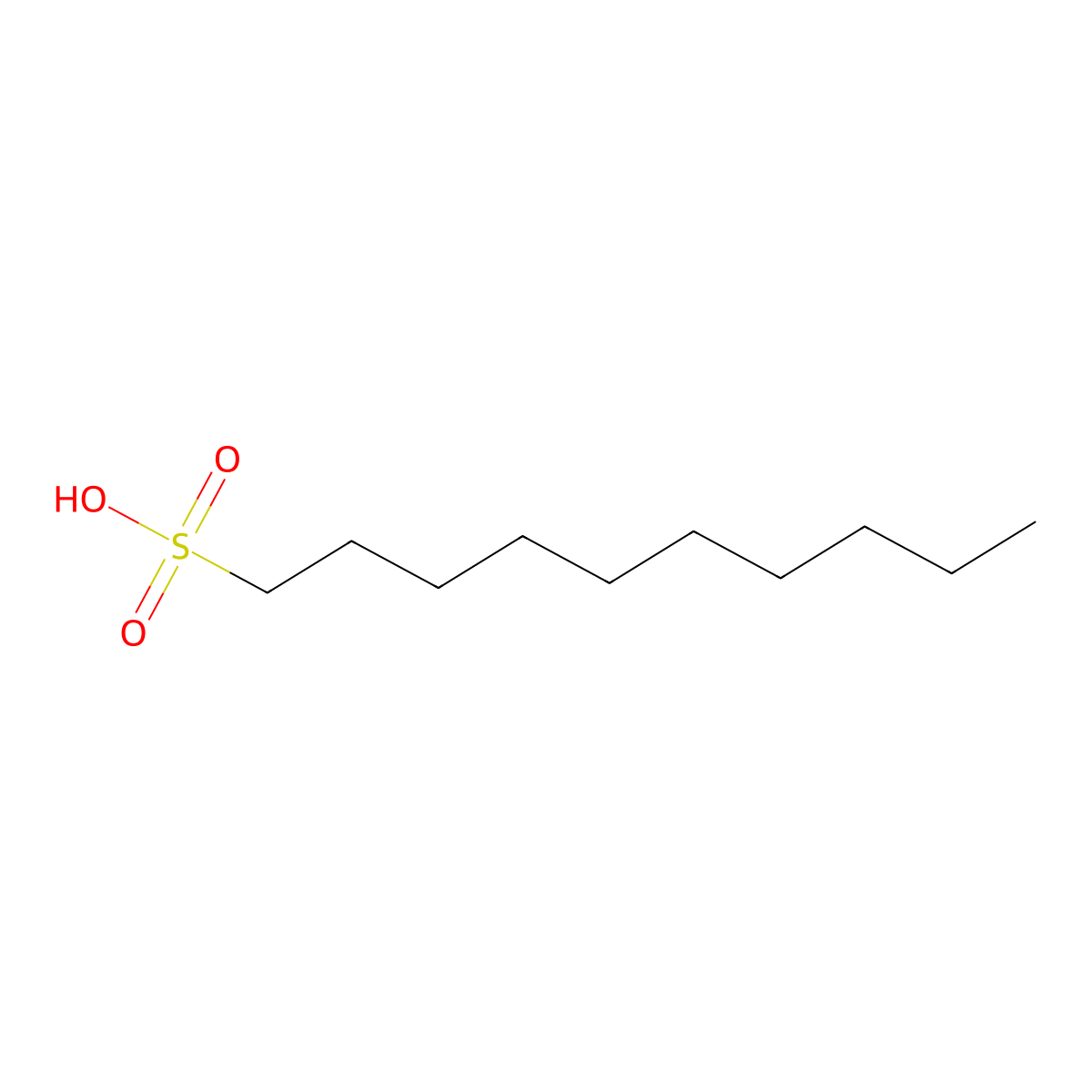 Decylsulfonic acid molecular structure, CAS 20283-21-0