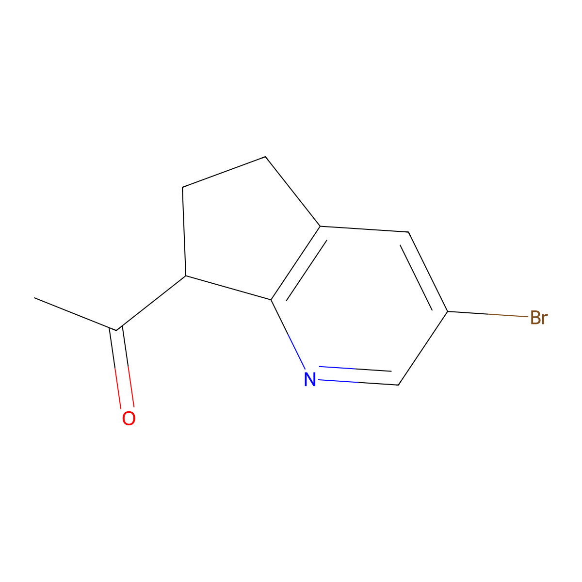 1-(3-Bromo-6,7-dihydro-5H-cyclopenta[B]pyridin-7-YL)ethan-1-one molecular structure, CAS 2028306-61-6