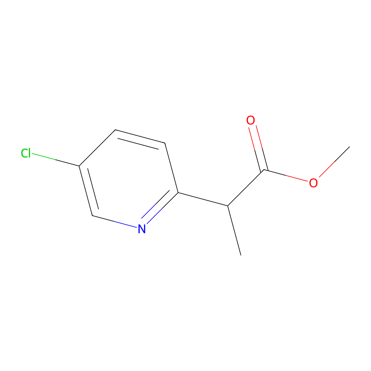 Methyl 2-(5-chloropyridin-2-YL)propanoate molecular structure, CAS 2028321-43-7