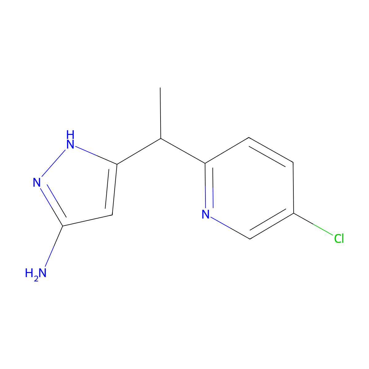 3-(1-(5-Chloropyridin-2-YL)ethyl)-1H-pyrazol-5-amine molecular structure, CAS 2028321-45-9