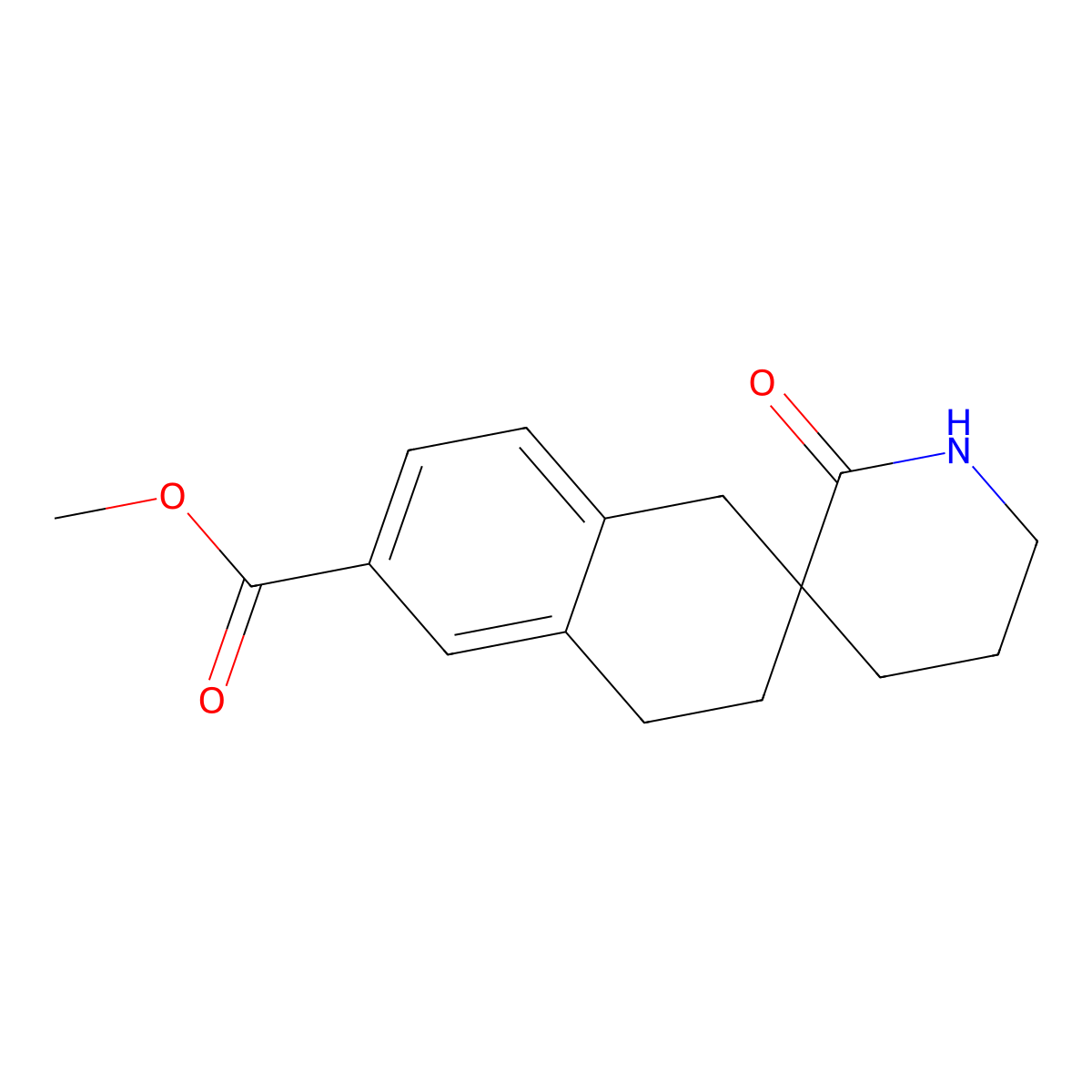 Methyl 2'-oxo-3,4-dihydro-1H-spiro[naphthalene-2,3'-piperidine]-6-carboxylate molecular structure, CAS 2028324-91-4