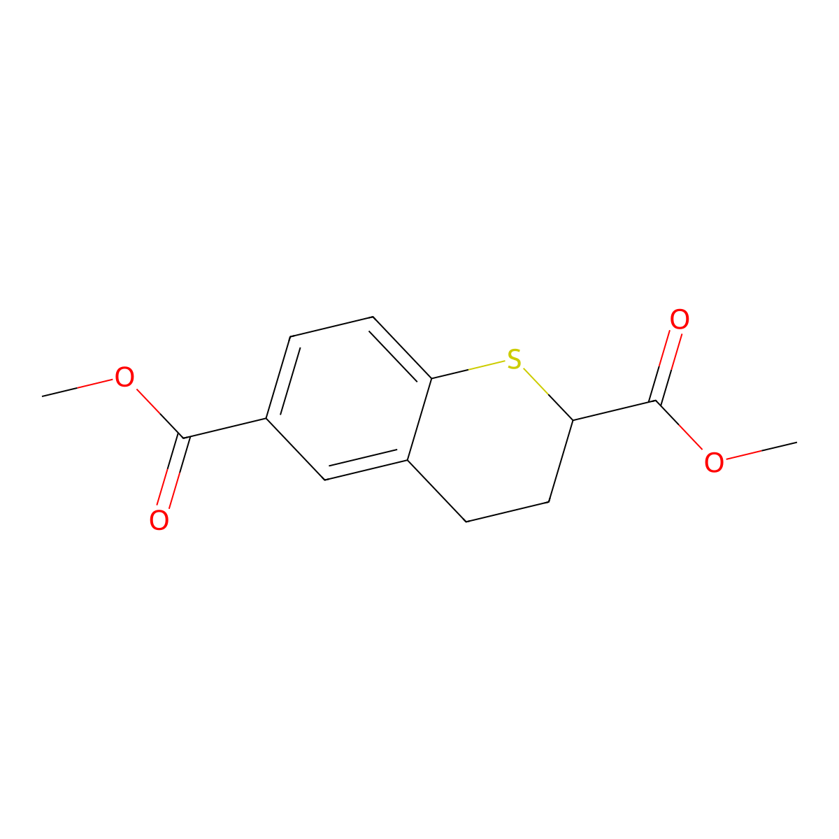 Dimethyl thiochromane-2,6-dicarboxylate molecular structure, CAS 2028325-33-7