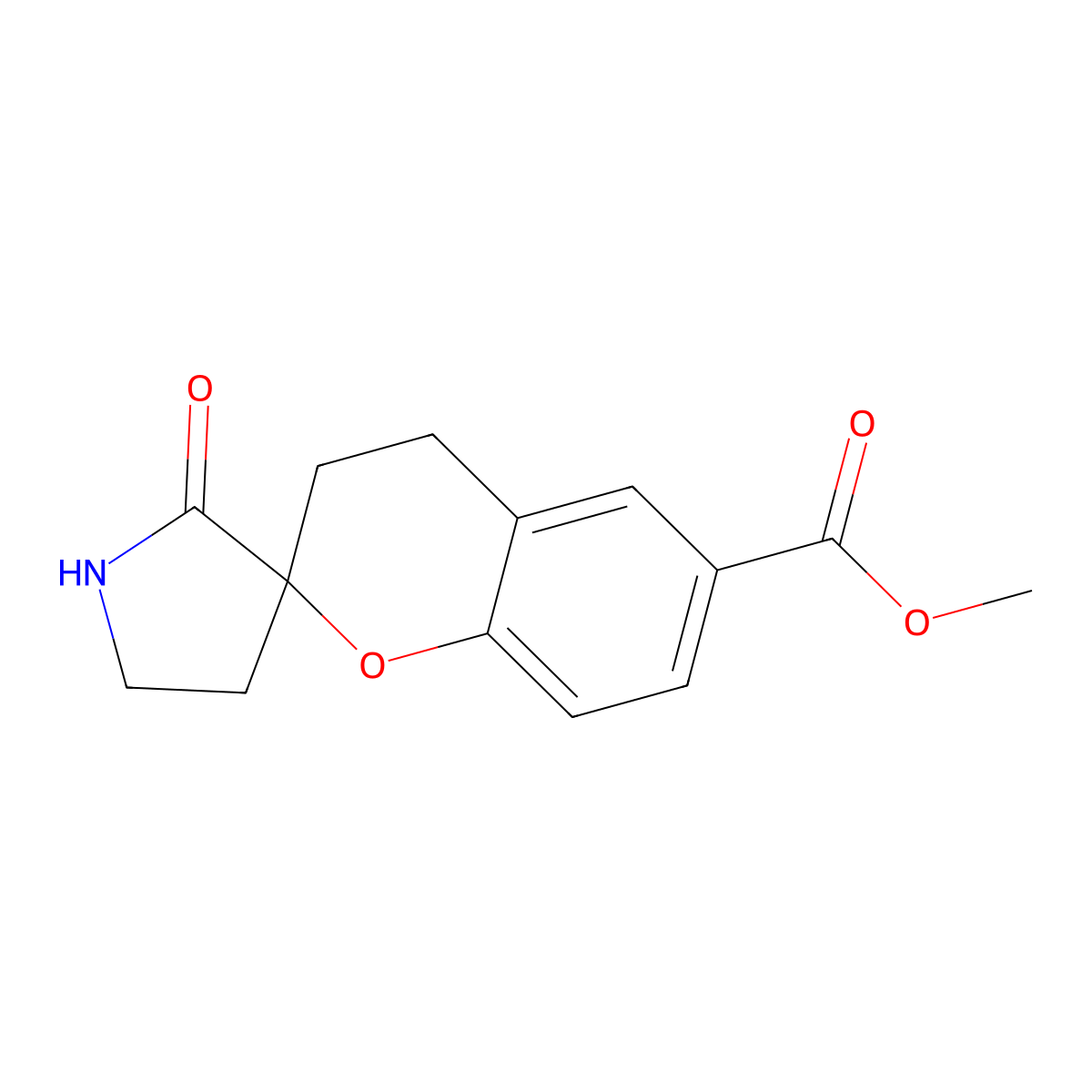 Methyl 2'-oxospiro[chromane-2,3'-pyrrolidine]-6-carboxylate molecular structure, CAS 2028325-61-1