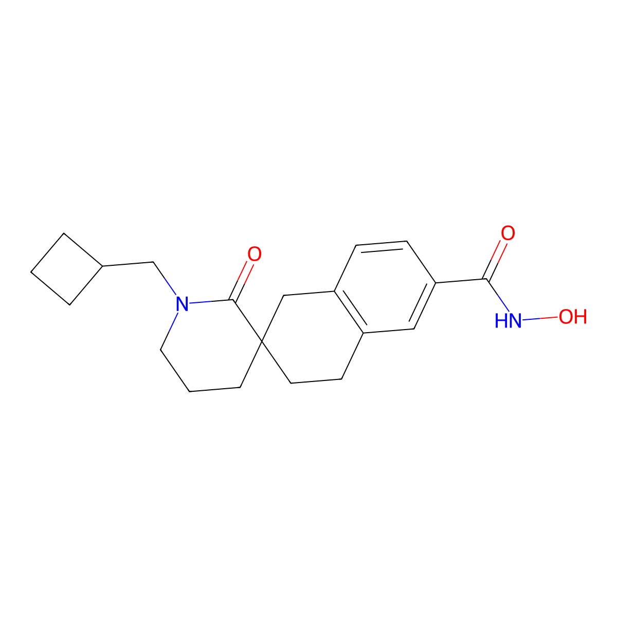 (R)-1'-(Cyclobutylmethyl)-N-hydroxy-2'-oxo-3,4-dihydro-1H-spiro[naphthalene-2,3'-piperidine]-6-carboxamide molecular structure, CAS 2028327-68-4